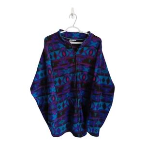 Vintage Outbrook Aztec Full Zip Fleece Sweater XXL/XXL boho Hippie